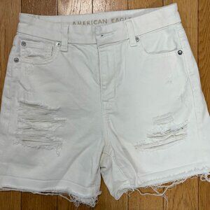 American Eagle Distressed White Jean Short